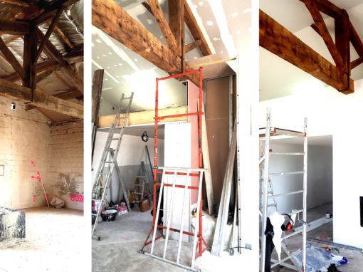 RÉHABILITATION DE CARACTÈRE et AGENCEMENT D’INTÉRIEUR : Création d’un loft dans une bâtisse ancienne – Lisle sur Tarn 81